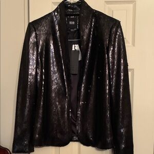 Vintage BDG Women's Shimmering Black Sequin Blazer